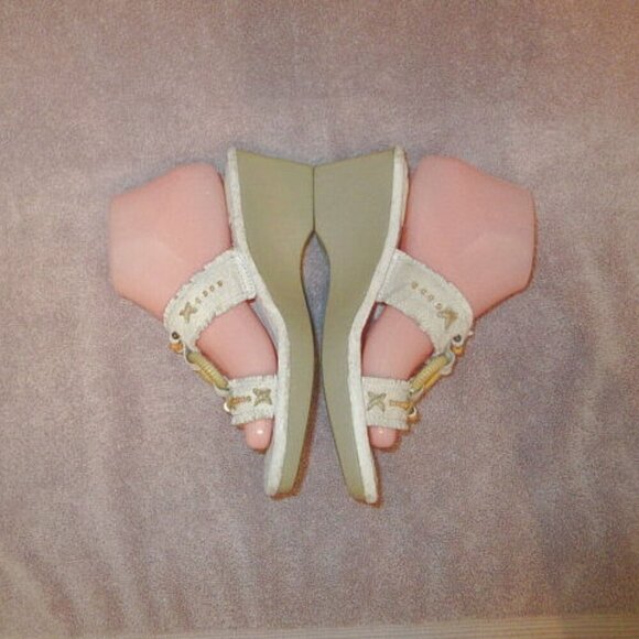 Earth Spirit Gelron Leather Sandals Size 7.5 Magnolia Wedge Slip On Comfort Cush - Picture 7 of 10